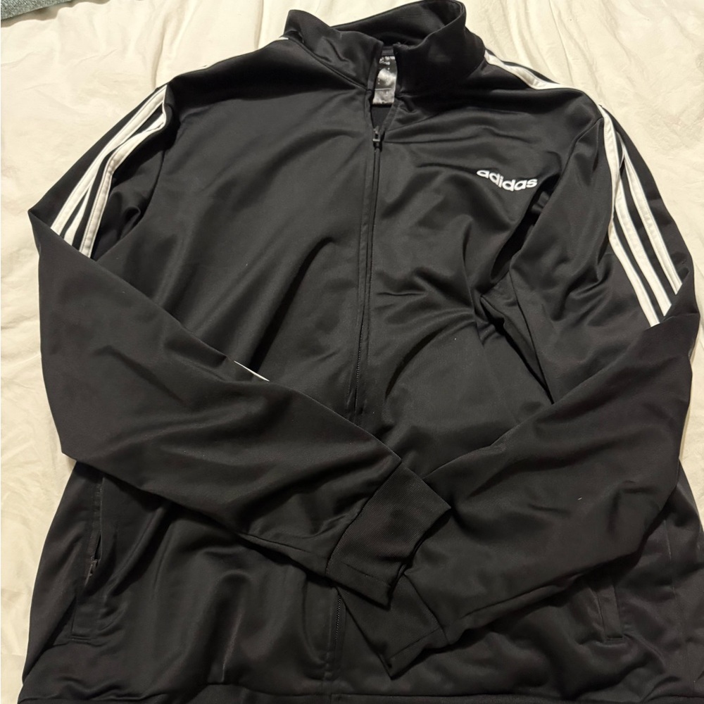 Adidas Men's Black Windbreaker Jacket